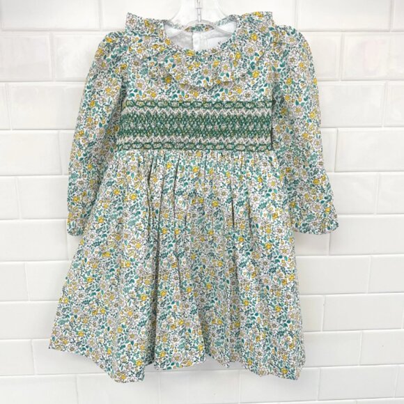 Green Floral Smocked Dress 6 - Picture 1 of 1